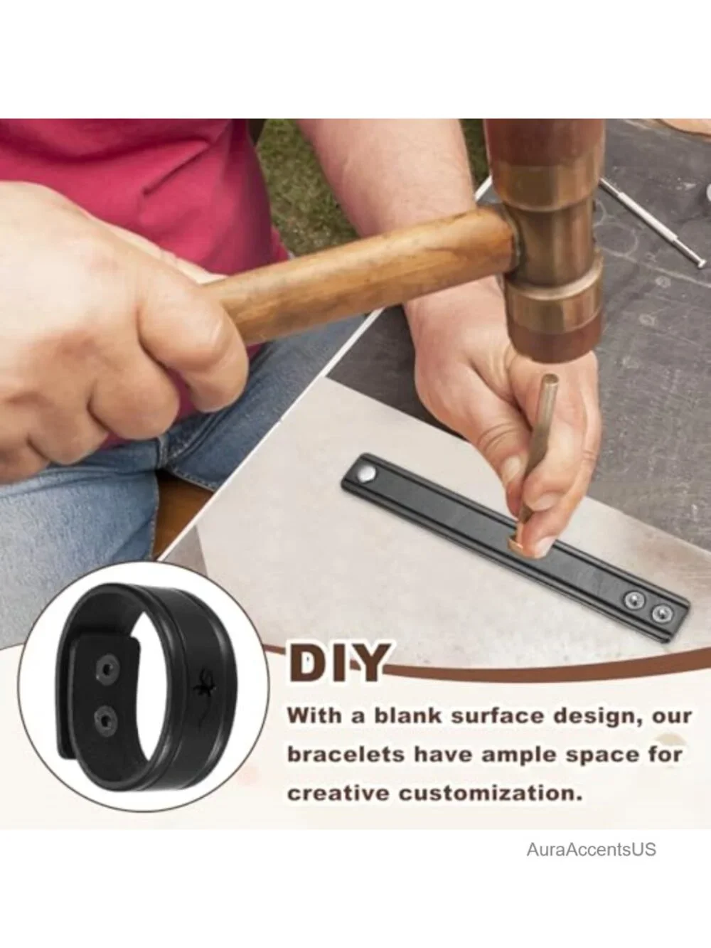 Genuine Cowhide Leather Bracelet Blank DIY Stamping Jewelry Making